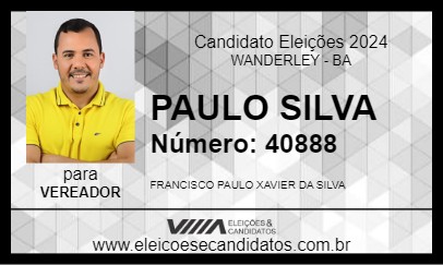 Candidato PAULO SILVA 2024 - WANDERLEY - Eleições