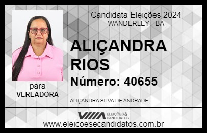 Candidato ALIÇANDRA RIOS 2024 - WANDERLEY - Eleições