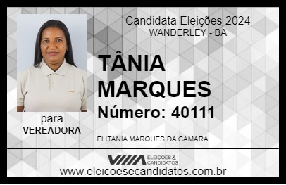 Candidato TÂNIA MARQUES 2024 - WANDERLEY - Eleições