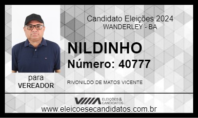 Candidato NILDINHO 2024 - WANDERLEY - Eleições