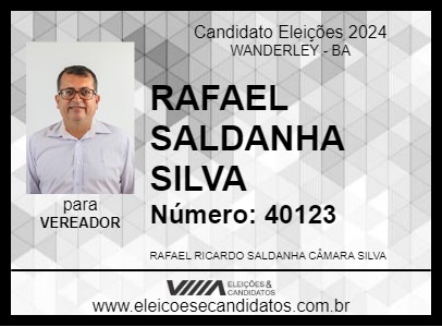 Candidato RAFAEL SALDANHA SILVA 2024 - WANDERLEY - Eleições