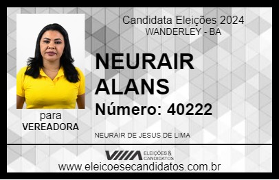 Candidato NEURAIR ALANS 2024 - WANDERLEY - Eleições