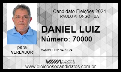 Candidato DANIEL LUIZ 2024 - PAULO AFONSO - Eleições