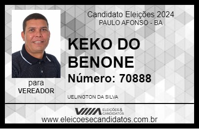 Candidato KEKO DO BENONE 2024 - PAULO AFONSO - Eleições