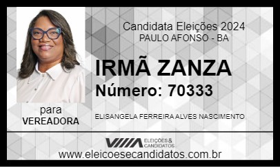 Candidato IRMÃ ZANZA 2024 - PAULO AFONSO - Eleições