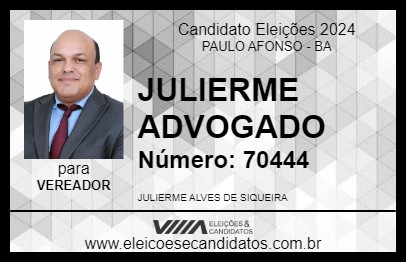 Candidato JULIERME ADVOGADO 2024 - PAULO AFONSO - Eleições