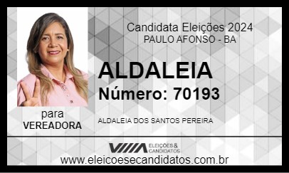 Candidato ALDALEIA 2024 - PAULO AFONSO - Eleições