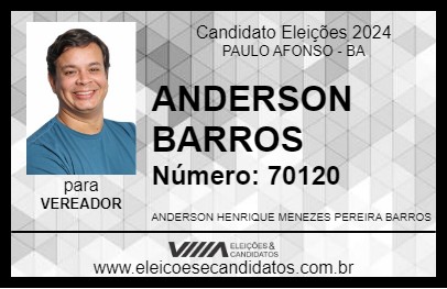 Candidato ANDERSON BARROS 2024 - PAULO AFONSO - Eleições