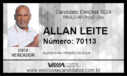 Candidato ALLAN LEITE 2024 - PAULO AFONSO - Eleições