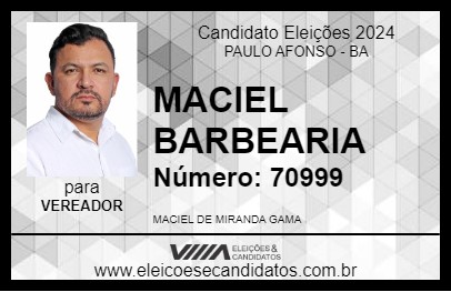 Candidato MACIEL BARBEARIA 2024 - PAULO AFONSO - Eleições