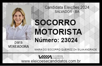 Candidato SOCORRO MOTORISTA 2024 - SALVADOR - Eleições