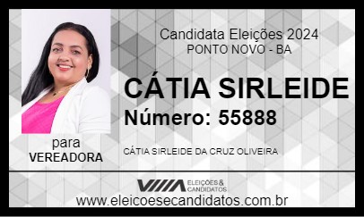 Candidato CÁTIA SIRLEIDE 2024 - PONTO NOVO - Eleições