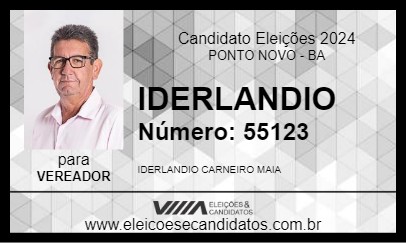 Candidato IDERLANDIO 2024 - PONTO NOVO - Eleições