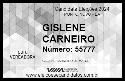 Candidato GISLENE CARNEIRO 2024 - PONTO NOVO - Eleições