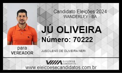 Candidato JÚ OLIVEIRA 2024 - WANDERLEY - Eleições