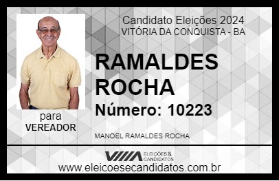 Candidato RAMALDES ROCHA 2024 - VITÓRIA DA CONQUISTA - Eleições