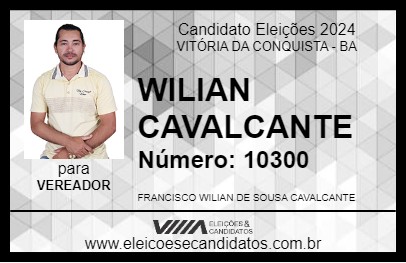 Candidato WILIAN CAVALCANTE 2024 - VITÓRIA DA CONQUISTA - Eleições