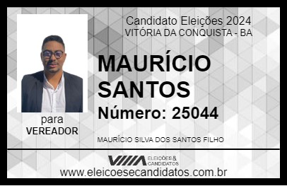 Candidato MAURÍCIO SANTOS 2024 - VITÓRIA DA CONQUISTA - Eleições