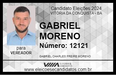 Candidato GABRIEL MORENO 2024 - VITÓRIA DA CONQUISTA - Eleições