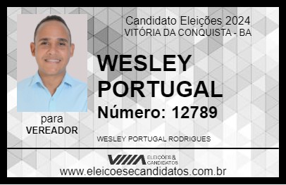 Candidato WESLEY PORTUGAL 2024 - VITÓRIA DA CONQUISTA - Eleições