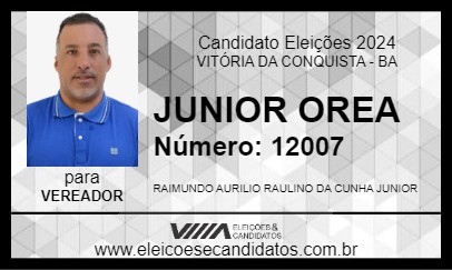 Candidato JUNIOR OREA 2024 - VITÓRIA DA CONQUISTA - Eleições