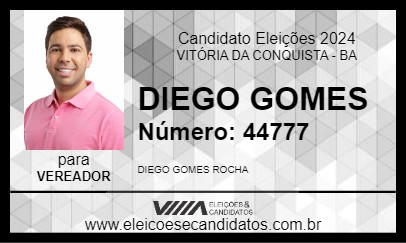 Candidato DIEGO GOMES 2024 - VITÓRIA DA CONQUISTA - Eleições