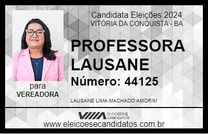 Candidato PROFESSORA LAUSANE 2024 - VITÓRIA DA CONQUISTA - Eleições