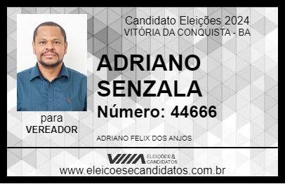 Candidato ADRIANO SENZALA 2024 - VITÓRIA DA CONQUISTA - Eleições