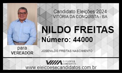 Candidato NILDO FREITAS 2024 - VITÓRIA DA CONQUISTA - Eleições