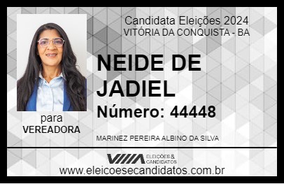 Candidato NEIDE DE JADIEL 2024 - VITÓRIA DA CONQUISTA - Eleições