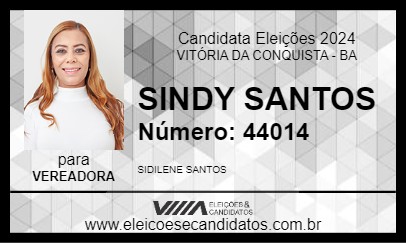 Candidato SINDY SANTOS 2024 - VITÓRIA DA CONQUISTA - Eleições