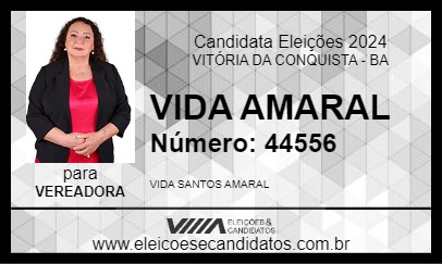 Candidato VIDA AMARAL 2024 - VITÓRIA DA CONQUISTA - Eleições