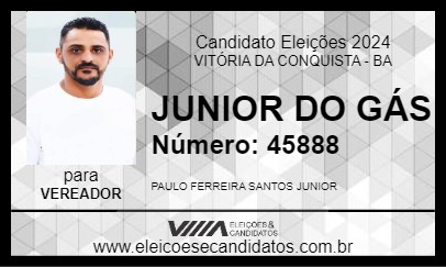 Candidato JUNIOR DO GÁS 2024 - VITÓRIA DA CONQUISTA - Eleições