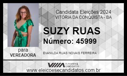 Candidato SUZY RUAS 2024 - VITÓRIA DA CONQUISTA - Eleições