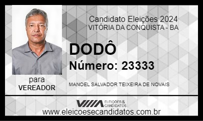 Candidato DODÔ 2024 - VITÓRIA DA CONQUISTA - Eleições