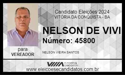 Candidato NELSON DE VIVI 2024 - VITÓRIA DA CONQUISTA - Eleições