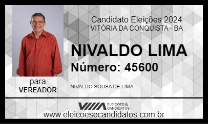 Candidato NIVALDO LIMA 2024 - VITÓRIA DA CONQUISTA - Eleições