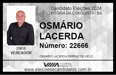 Candidato OSMÁRIO LACERDA 2024 - VITÓRIA DA CONQUISTA - Eleições