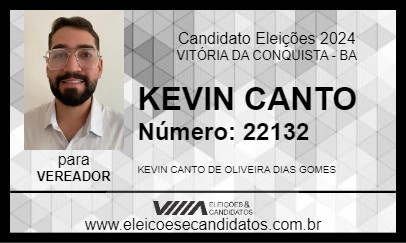 Candidato KEVIN CANTO 2024 - VITÓRIA DA CONQUISTA - Eleições