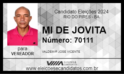 Candidato MI DE JOVITA 2024 - RIO DO PIRES - Eleições