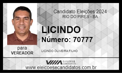 Candidato LICINDO 2024 - RIO DO PIRES - Eleições