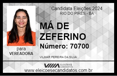 Candidato MÁ DE ZEFERINO 2024 - RIO DO PIRES - Eleições