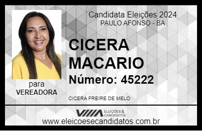 Candidato CICERA MACARIO 2024 - PAULO AFONSO - Eleições