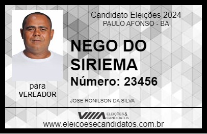 Candidato NEGO DO SIRIEMA 2024 - PAULO AFONSO - Eleições