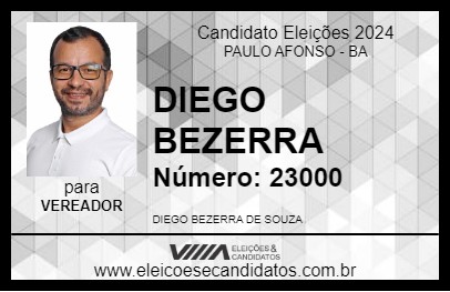 Candidato DIEGO BEZERRA 2024 - PAULO AFONSO - Eleições