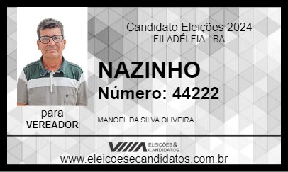 Candidato NAZINHO 2024 - FILADÉLFIA - Eleições