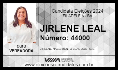 Candidato JIRLENE LEAL 2024 - FILADÉLFIA - Eleições