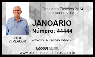 Candidato JANOARIO 2024 - FILADÉLFIA - Eleições