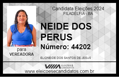 Candidato NEIDE DOS PERUS 2024 - FILADÉLFIA - Eleições