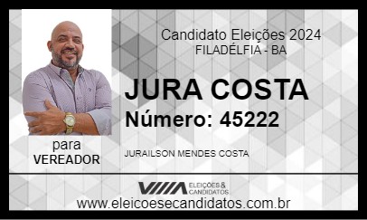 Candidato JURA COSTA 2024 - FILADÉLFIA - Eleições